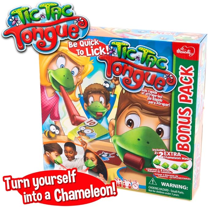 TIC TAC Tongue Game – Fast-Paced Chameleon Bug-Licking Party Game for Kids & Families