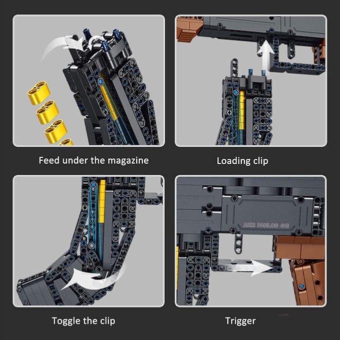 Building Block Toy AK47 Assembly Kit, comprising 1166 components