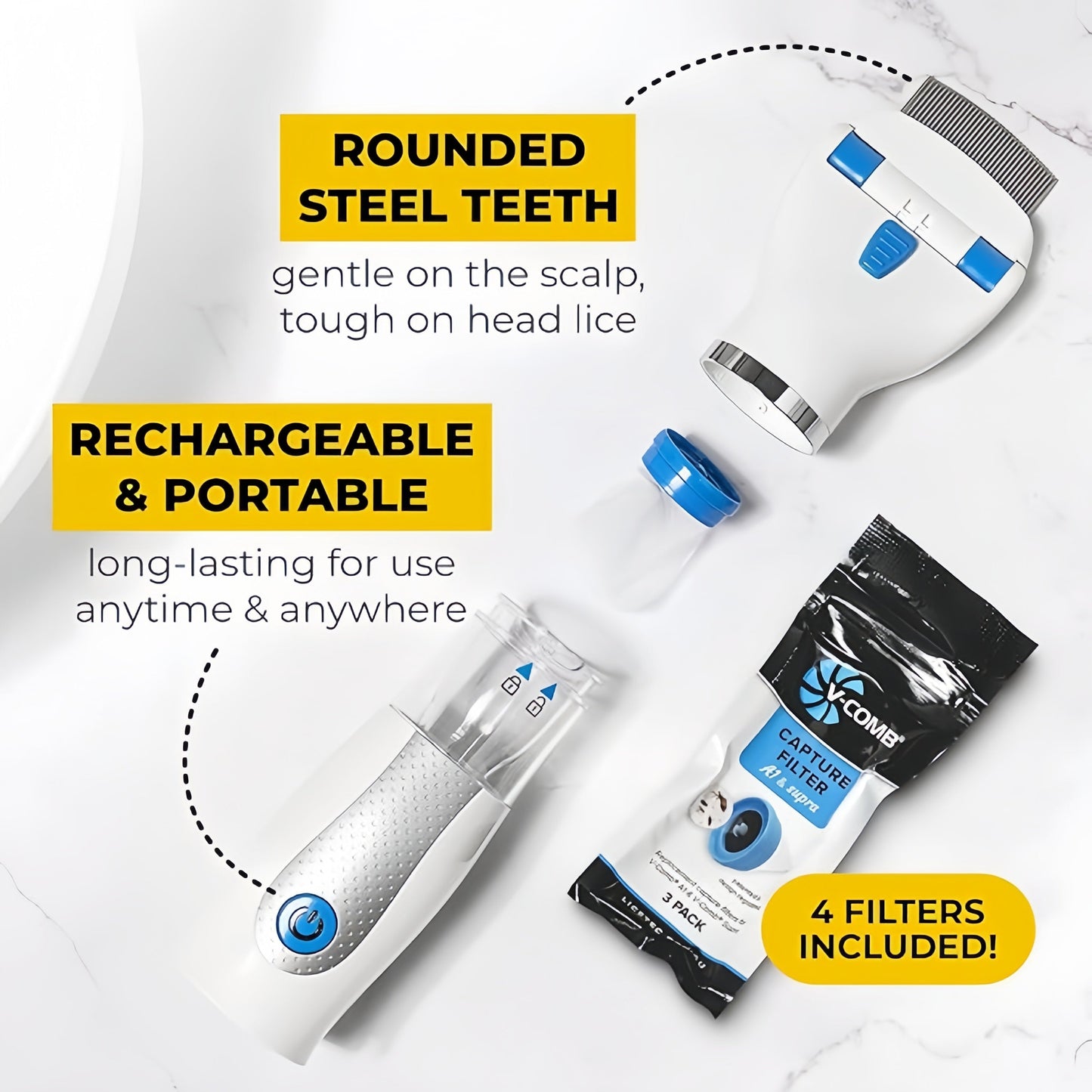 V-COMB A1 Bundle – Trusted, Hygienic Lice Removal Solution
