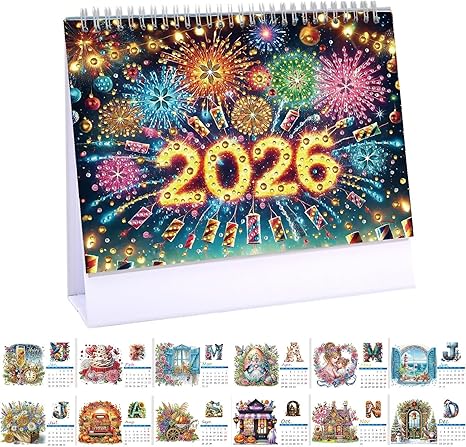 2026 DIY Diamond Painting Desk Calendar