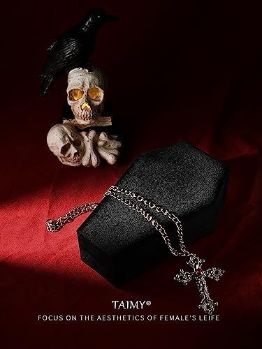 Mini Coffin Jewelry Organizer – Plush Velvet Gothic Box for Necklaces, Bracelets & Rings