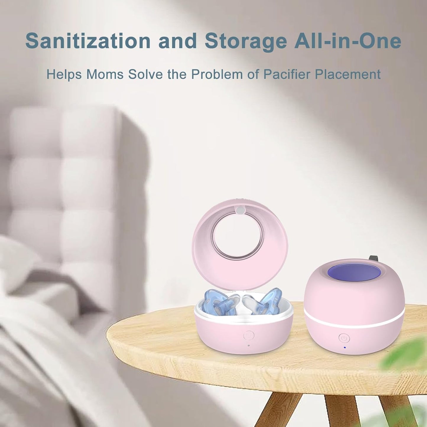 Upgraded Portable Pacifier Sanitizer – Large Pink
