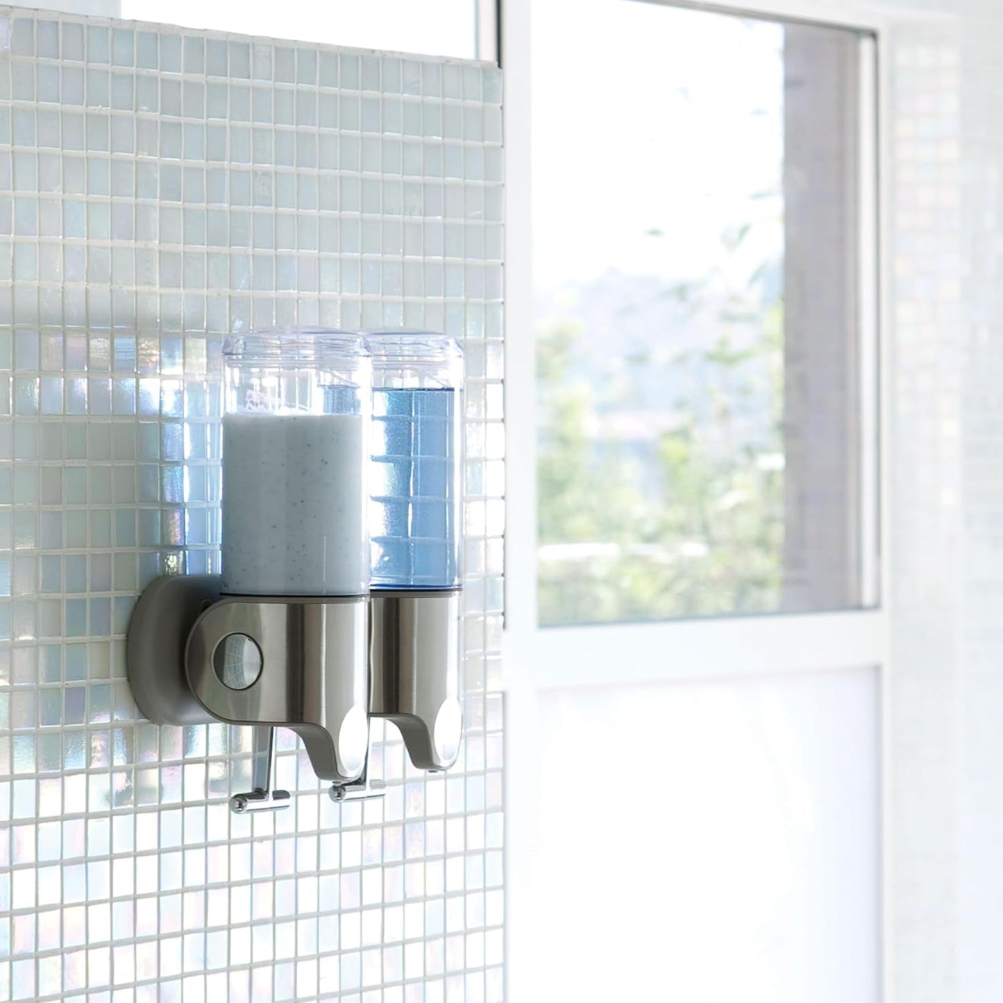 3-Chamber Wall-Mounted Shower Pump – 3 × 15 fl. oz Shampoo & Soap Dispenser, Stainless Steel