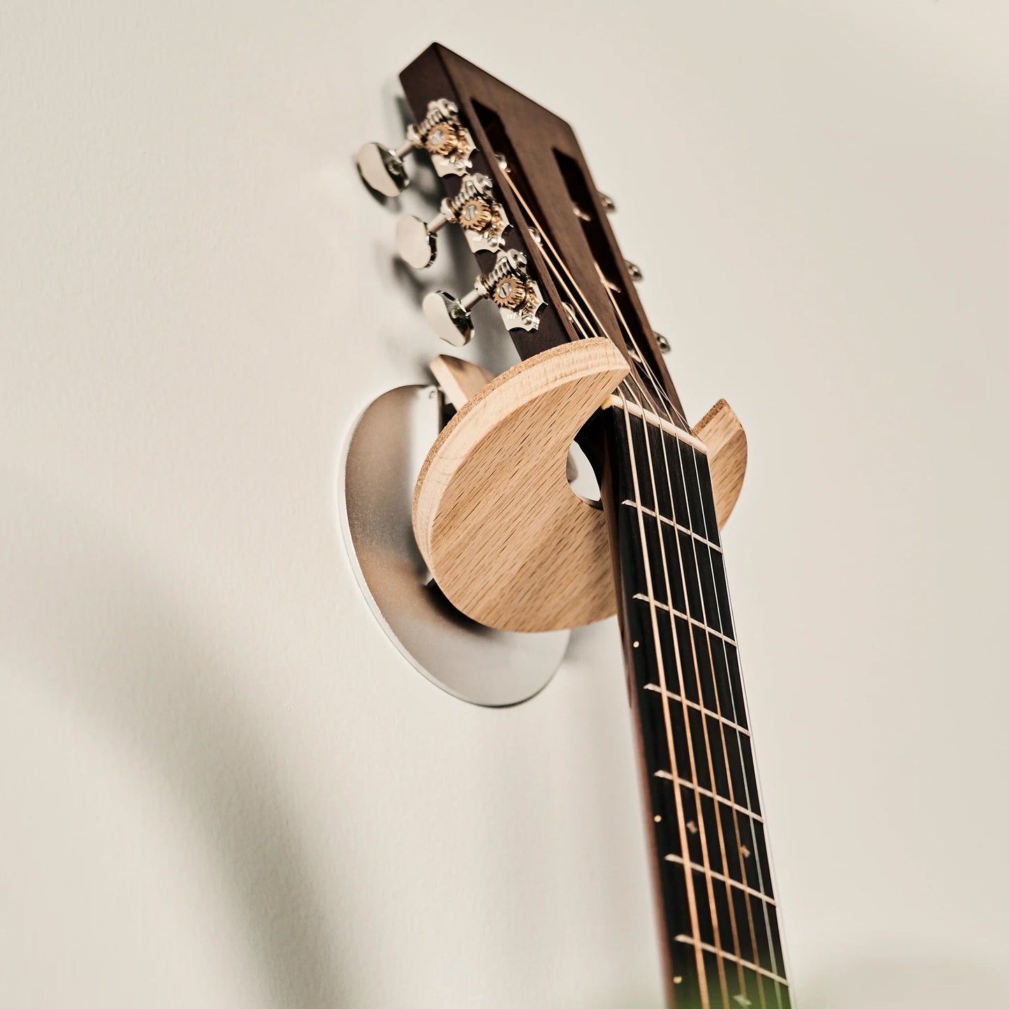 Guitar Wall Mount – Solid Wood + Aluminum | Foldable Design | Fits Most Symmetrical Headstock Guitars & Basses